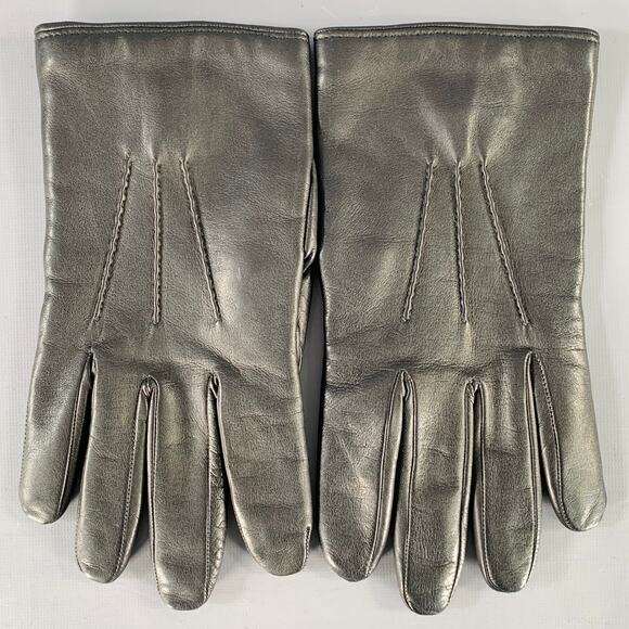 YVES SAINT LAURENT Size 10 Black Leather Gloves - Picture 1 of 6